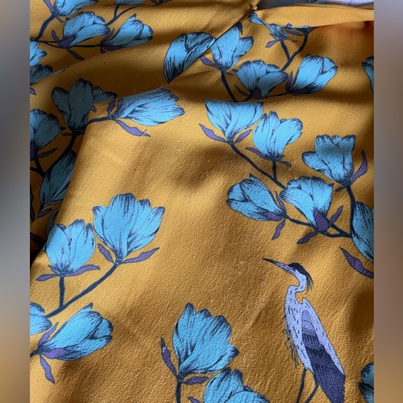 Varun Bahl Warbler Ruffle Jumpsuit Yellow Motif Anthropologie size 0 - Picture 12 of 16